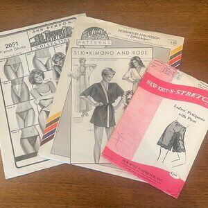 Three (3) Lingerie Vintage Sewing Patterns